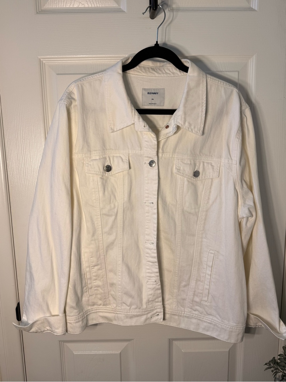 Old Navy Off-White Denim Jacket - Women's Button-Front Trucker NWOT